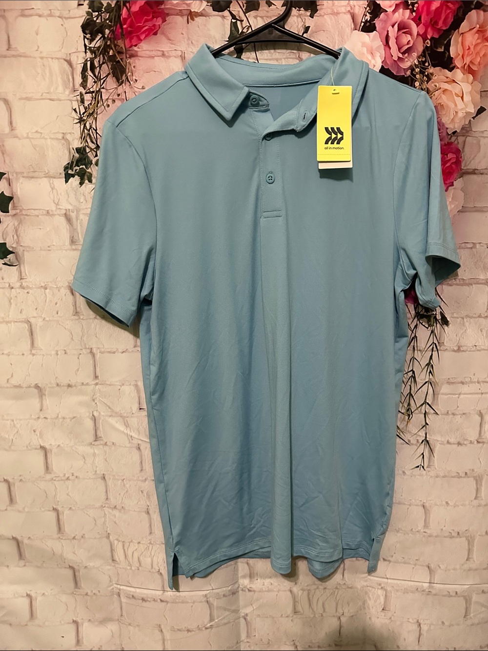 all in motion Light Blue Men's Performance Polo